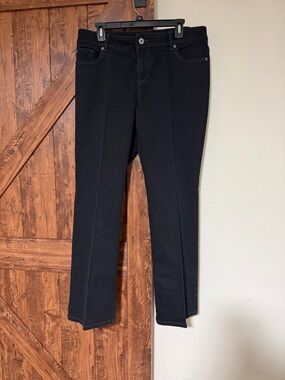 Chico’s Women Platinum Black Denim Bootcut Jeans. Size 2 Regular, 36x30